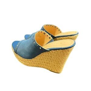 Journee Women's Yari Espadrille Wedge Sandals, Navy 9, NEW!!!